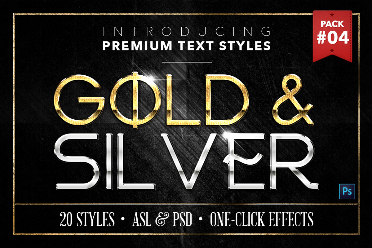 Gold & Silver #4 - 20 Text Styles, a Layer Style Add-On by Jonas Stensgaard (Photo 1 of 23)