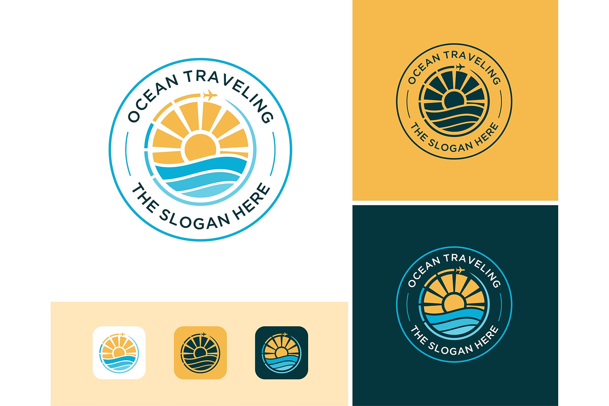 Ocean Sun Travel Circle Badge Logo, a Branding & Logo Template by ika trisiana (Photo 1 of 2)