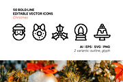 50 Christmas Icons, an Outline Icon by Side Project (Thumbnail 1 of 8)