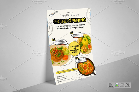 A5 Restaurant Opening Flyer Template preview 2