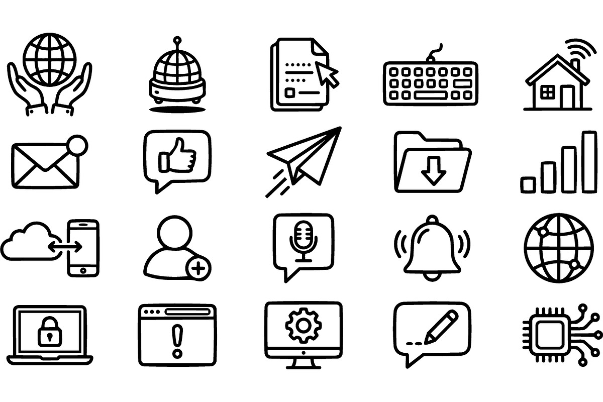 Modern Tech Icon Vector Set, an Illustration by designvectx (Photo 3 of 3)
