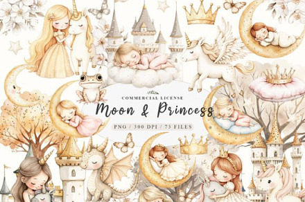 Baby Dreamy Princess Moon Png, an Illustration by JackArt
