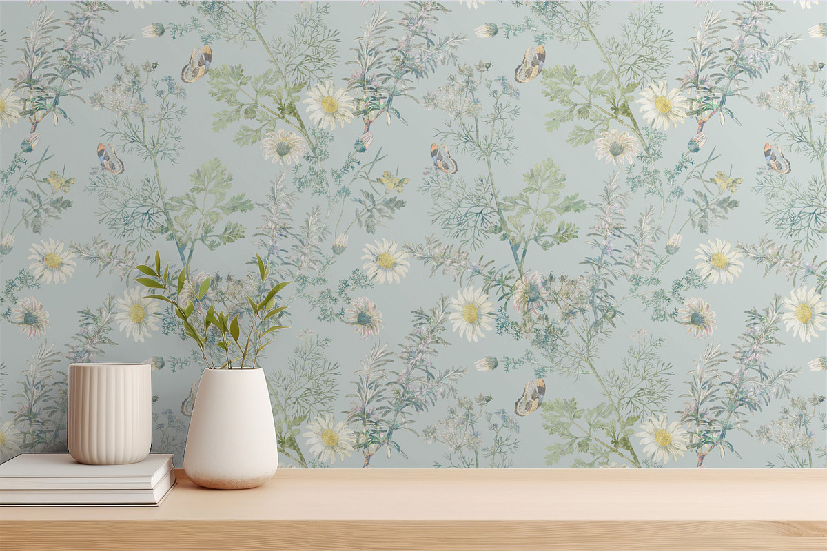 Gray Subtle Plants, a Wallpaper Graphic by MalyskaStudio