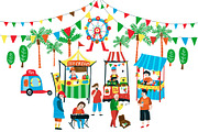 Colorful Doodle Weekend Market, a Food Illustration by Wanwiss (Thumbnail 1 of 3)