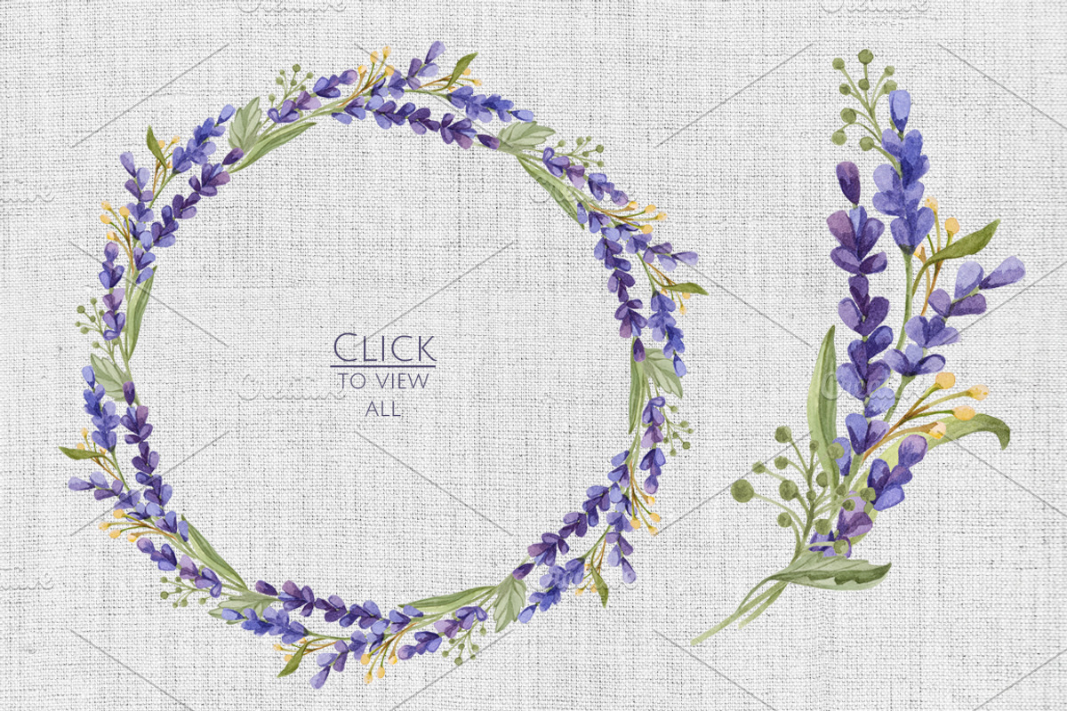 Watercolor set with Lavender Flowers, an Illustration by NataliVA (Photo 4 of 4)