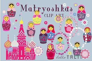 Matryoshkas Clip Art