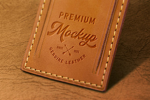 Vintage Leather Label Logo Mockup