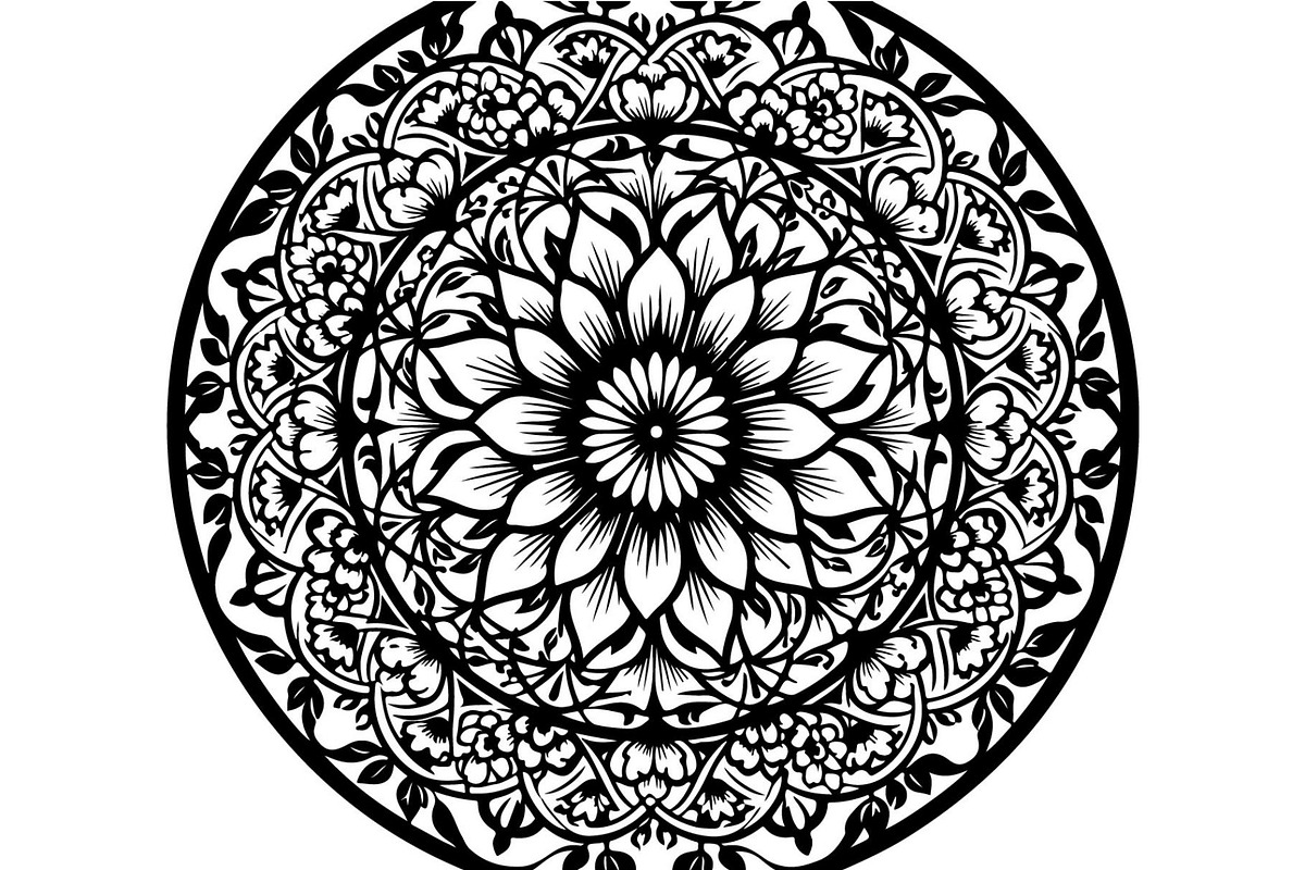 Decorative Mandala Panel Vector Set, a Decorative Illustration by Designer_Momina (Photo 7 of 21)