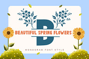 Beautiful Spring Flowers Monogram, a Handwritten Font by Yoga Letter (Thumbnail 1 of 6)