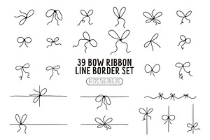 Ribbon Bow Line Border Set