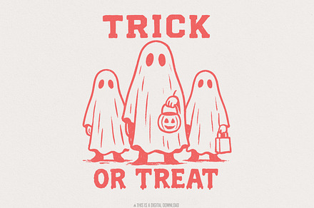 Trick Or Treat Retro Ghost PNG, an Illustration by SharpMarketplace
