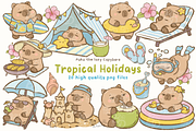 Tropical Holidays Capybara Clipart, an Animal Illustration by Blumensdiary (Thumbnail 1 of 6)