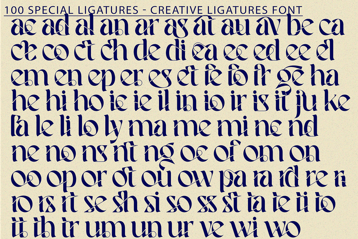 Creative Ligatures Font, a Serif Font by 177Studio (Photo 7 of 8)