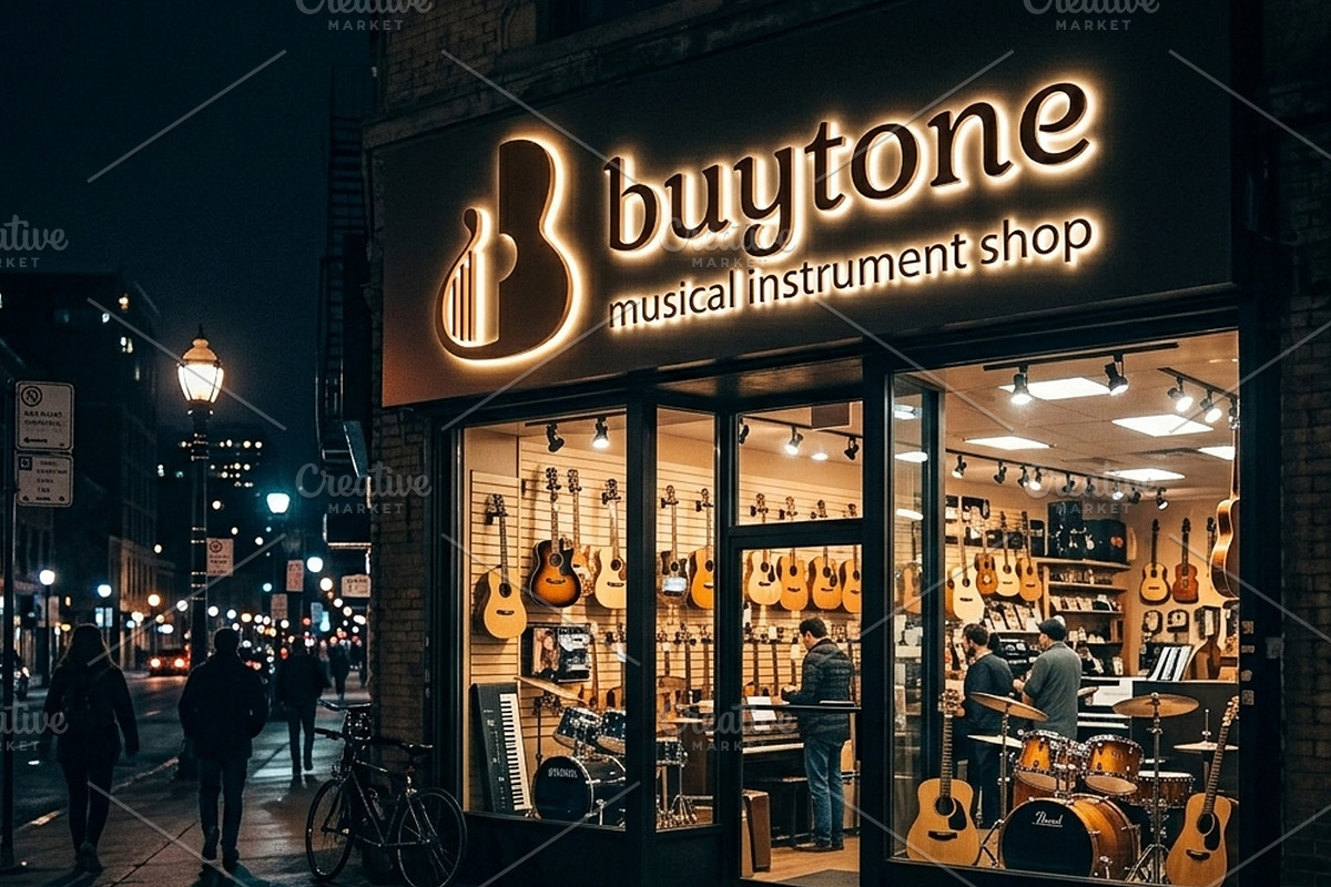 Musical instrument shop logo, a Branding & Logo Template by Atlantis X Nurman Arbai (Photo 2 of 3)