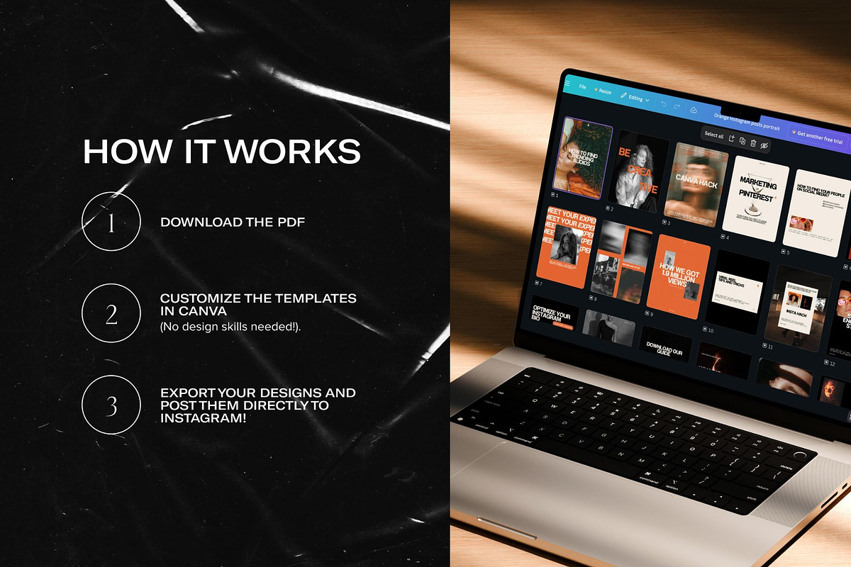 Portrait Instagram Templates Orange, a Social Media Template by Digital&Chic (Photo 5 of 6)