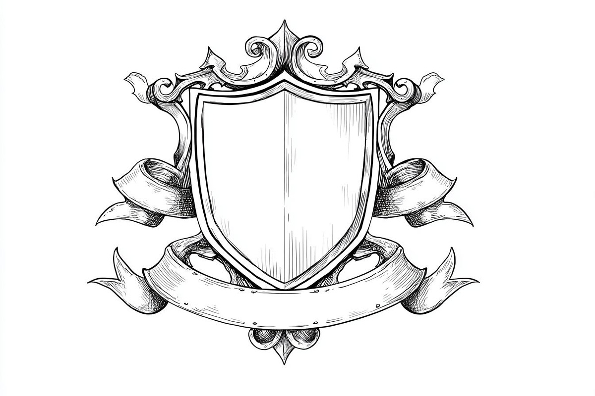 Hand-Drawn Heraldic Shield and Ribbo, a Graphic by Creativeshirt (Photo 7 of 10)