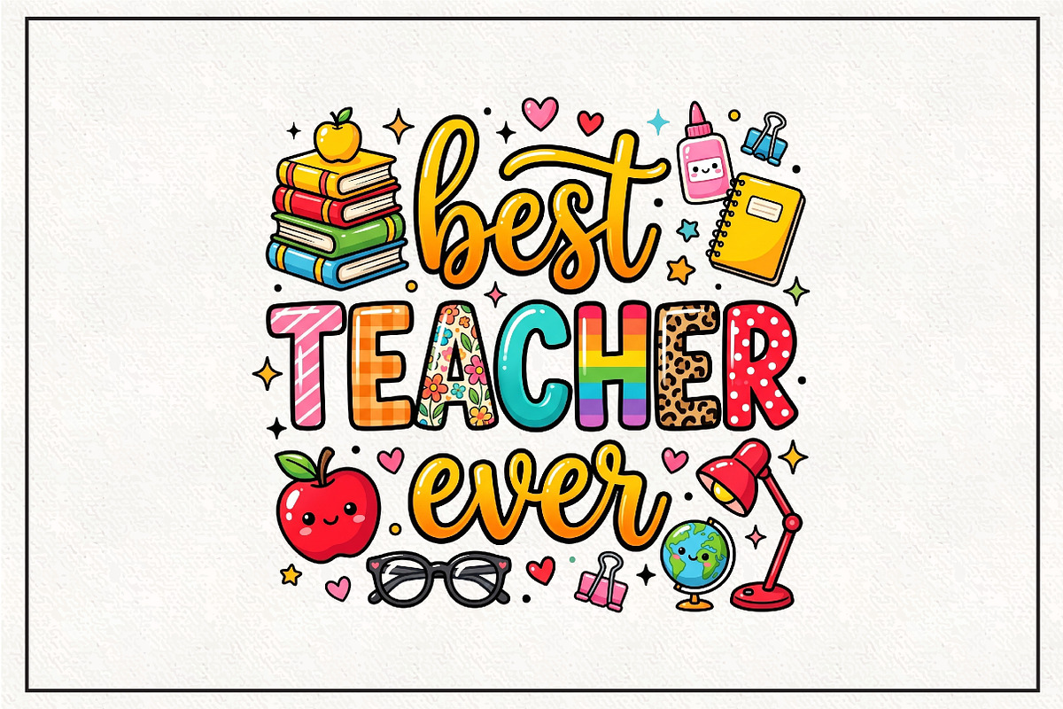 Best Teacher Ever PNG, an Object Graphic by CraftArtStudio (Photo 1 of 4)