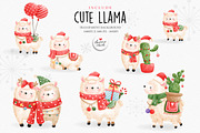 Christmas llama clipart, an Animal Illustration by Chonnieartwork (Thumbnail 5 of 8)