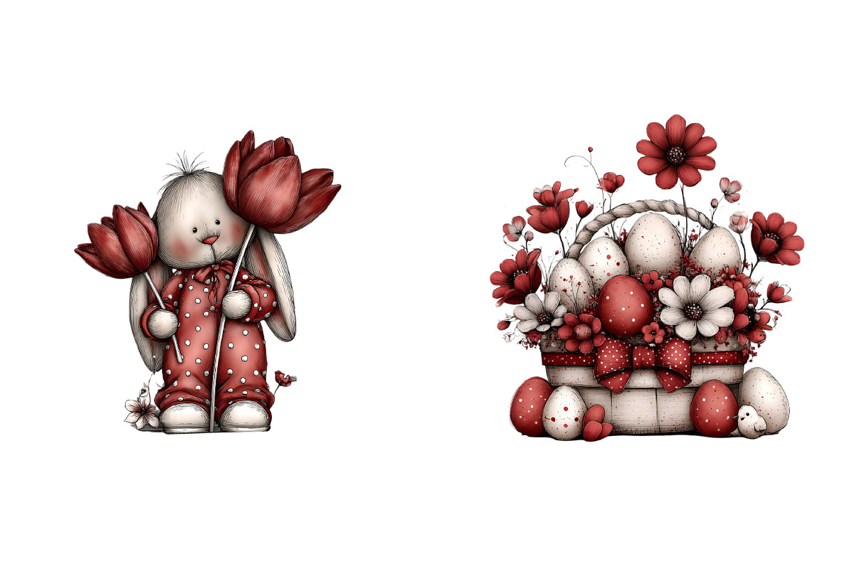 Whimsical Easter Clipart, an Illustration by SinaCreation (Photo 4 of 11)