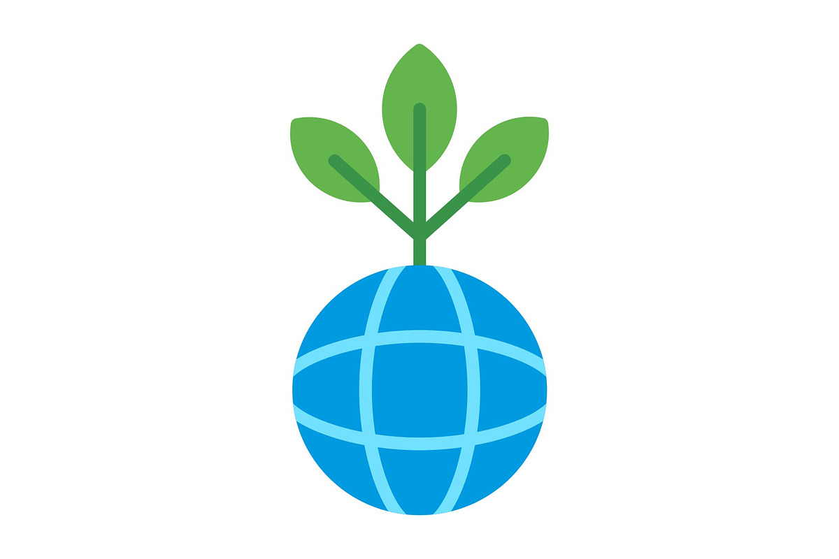 Green Planet Flat Icon, a Duotone Icon by Pexelpy (Photo 1 of 2)