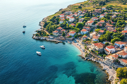 Stunning aerial view of a serene Gre, a Photo by Iftikhar Alam