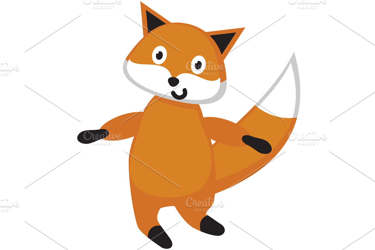 Fox cartoon vector, cute funny, an Animal Illustration by SiberianArt