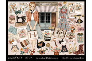 Antique's Shop clipart set