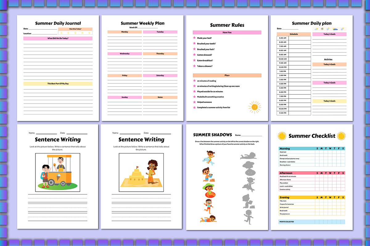 Summer Planner For Kids For Canva, a Stationery Template by Shumaya (Photo 2 of 5)