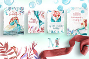 Watercolor Mermaid's World Clipart, a Person Illustration by ArtCreationsDesign (Thumbnail 5 of 8)