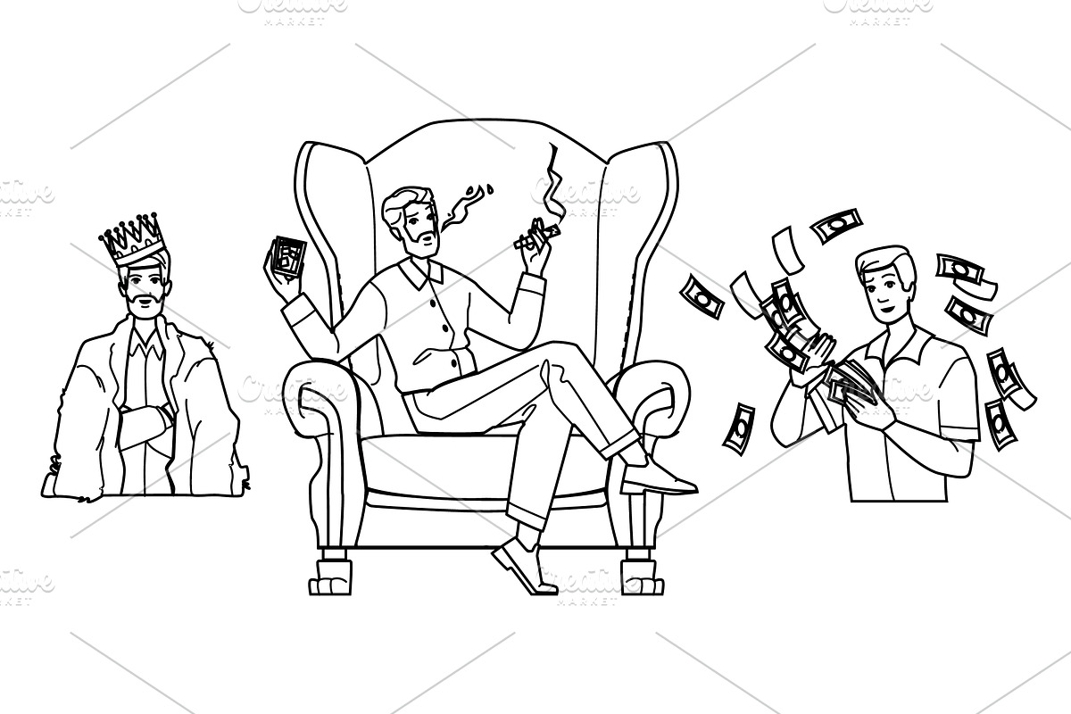 business rich man vector, a Person Illustration by pikepicture