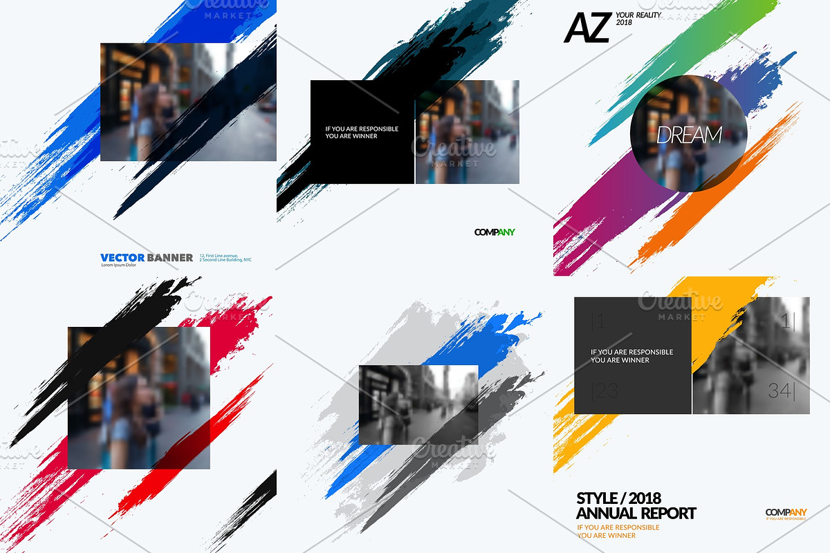 Set of abstract vector design elements for graphic poster, an Illustration by Diamond Graphics | EPS 10