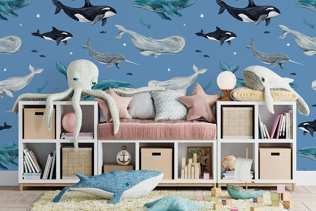 Whale pattern, a Pattern Graphic by 13 RAPPORTS I Lena Nesmi (Photo 4 of 8)