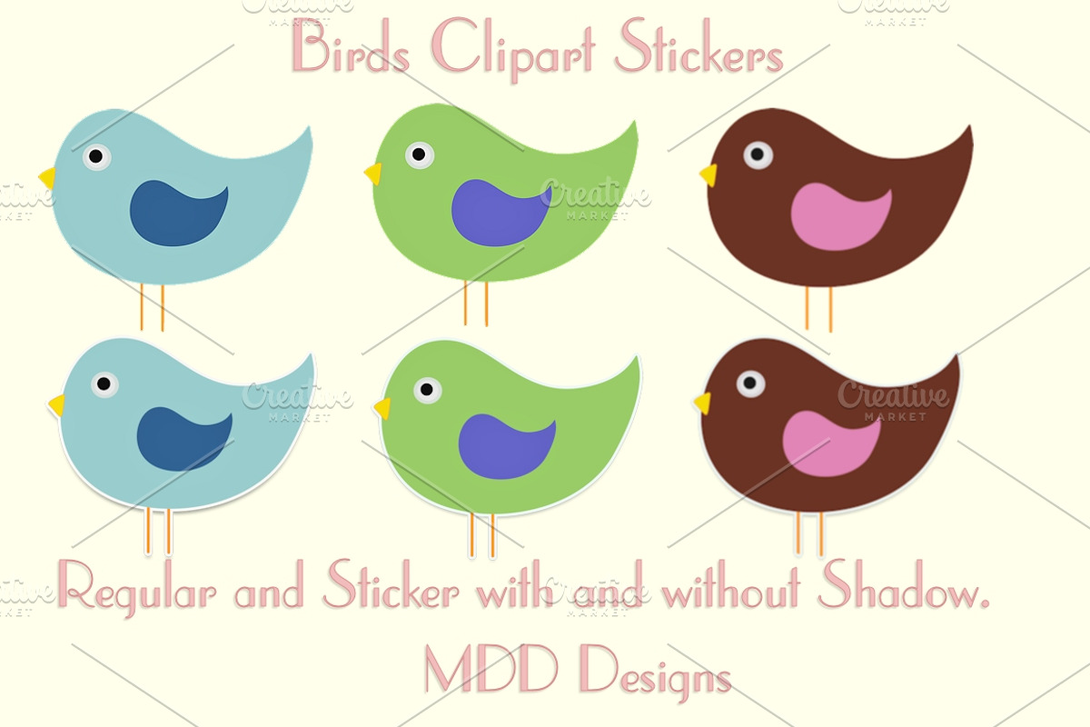 Birds Clipart and Stickers, an Illustration by MDD Designs (Photo 3 of 4)