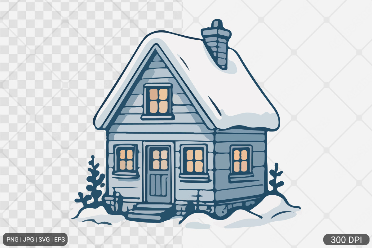 Winter Cottage Hand Drawn Bundle, a Photo by Actual Pixel (Photo 5 of 8)