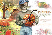 Watercolor Autumn Bundle, an Animal Illustration by ArtCreationsDesign (Thumbnail 2 of 8)