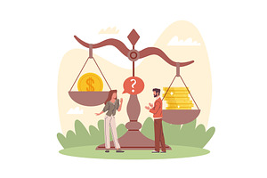 Gender discrimination. Sexism, a Finance Illustration by YummyBuum