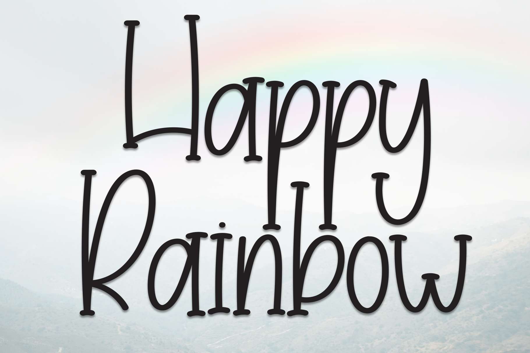 Happy Rainbow | Script Font, a Script Font by Scratchones