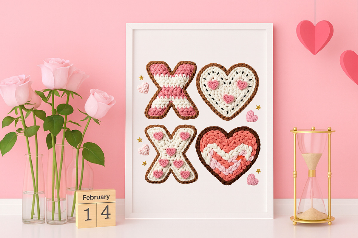 XOXO Valentine Day Heart Faux PNG, an Illustration by Canvas Craft (Photo 5 of 7)