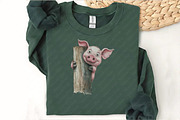 Funny Pig on Fence Clipart, an Illustration by Watercolor design (Thumbnail 12 of 12)