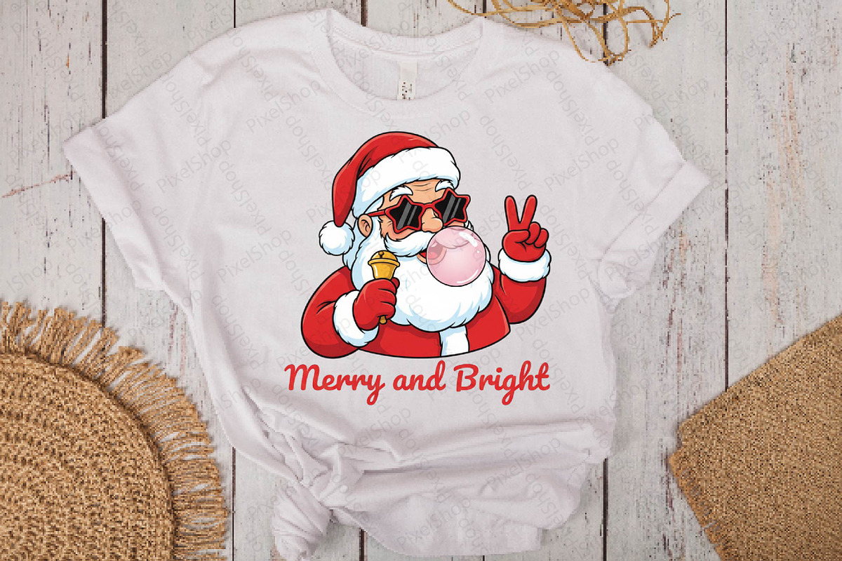 Retro Santa Blowing Bubble PNG, an Illustration by DreamPrint404 (Photo 7 of 7)
