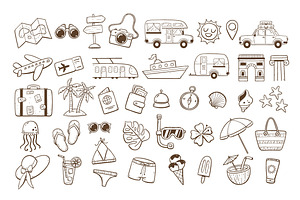 Doodle Summer Icon Set