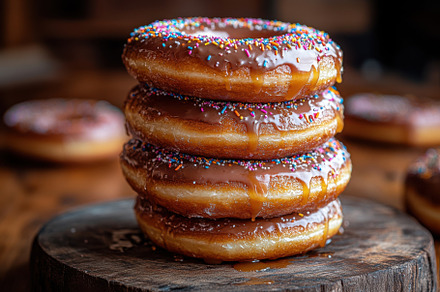 Delicious Chocolate Donuts Stack Spr, a Background Photo by Pixeness