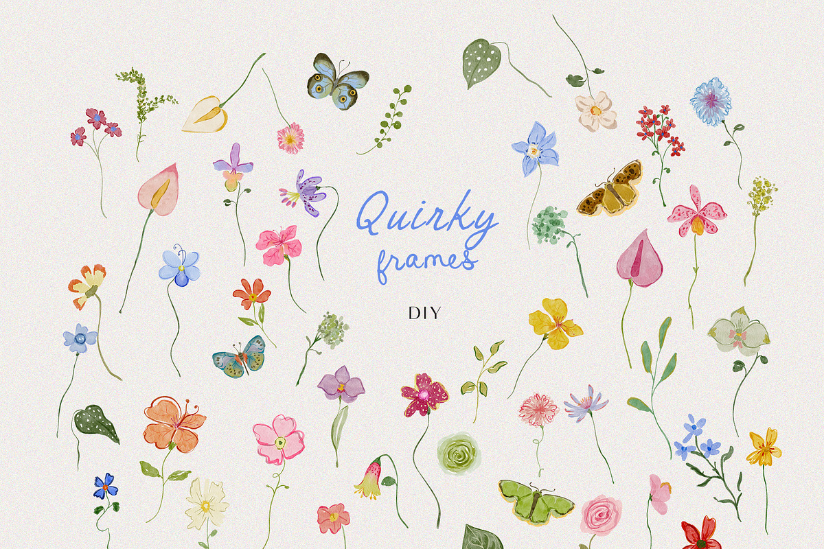 Hand-drawn quirky whimsy flowers, a Decorative Illustration by Grace Noboa Illustrations (Photo 5 of 12)