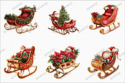 Christmas Santa Claus Sleigh Clipart, an Illustration by designcity5 (Thumbnail 3 of 5)