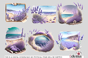 Lavender Beach Views Cliparts, a Seasonal Illustration by EdeniaArtStudio (Thumbnail 7 of 7)