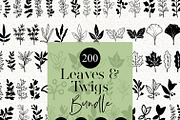 Leaves and Twigs PNG SVG Clipart, an Object Illustration by Huckleberry Hearts (Thumbnail 1 of 3)