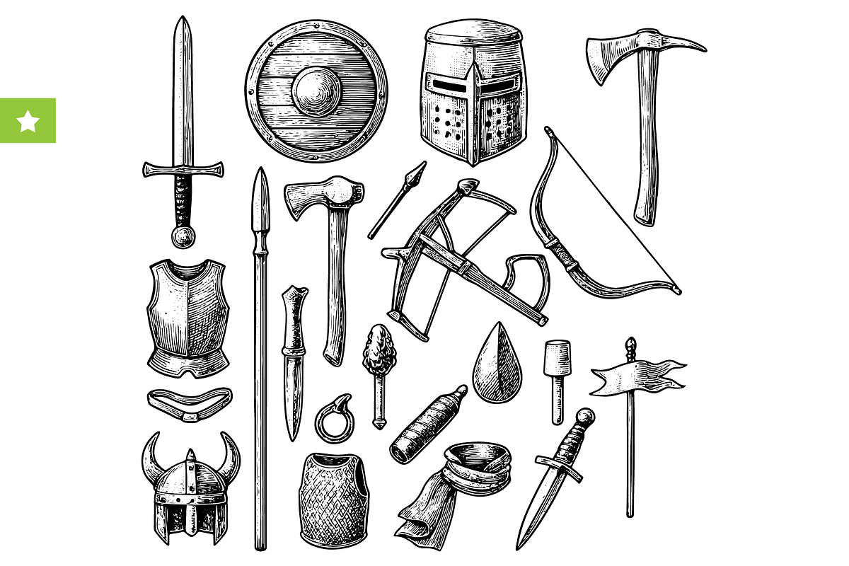 Medieval Weapons & Armor Set, an Object Graphic by RT Studio