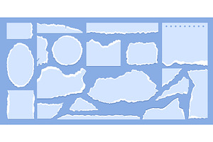 Torn or ripped blue paper pieces, a Texture Illustration by Flashvector