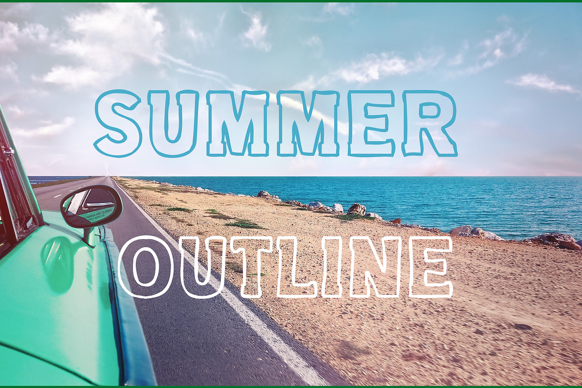 Summer Outline Font, a Slab Serif Font by vladocar (Photo 9 of 9)