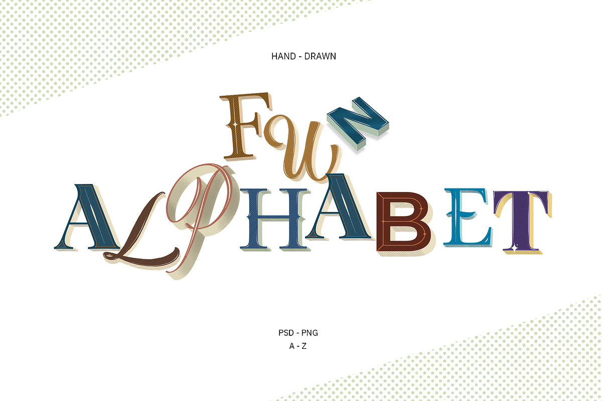 Hand-drawn Fun Alphabet, an Object Graphic by aquene (Photo 1 of 3)